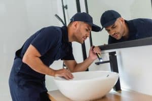 On site during plumbing work